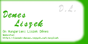denes liszek business card